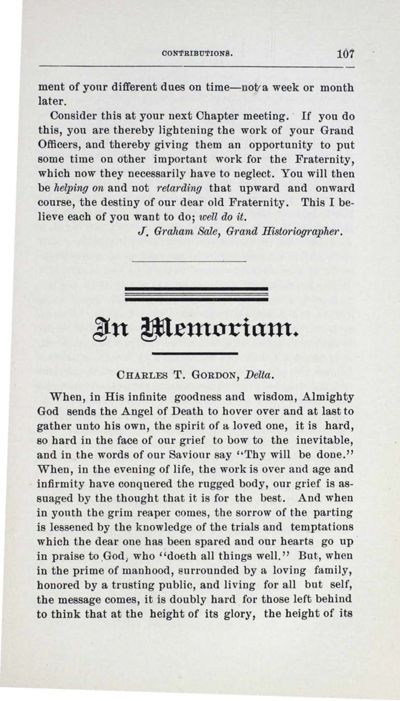 In Memoriam, Demember 1906